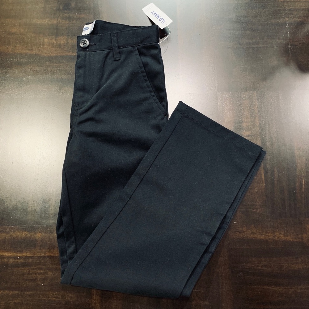 Boys Black Pants Straight Droit Size 8 Slim